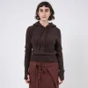 [AMOMENTO] BOUCLE HOODED KNIT _ DARK BROWN