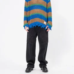 [ANDERSSON BELL] EMBROIDERY WRAP JEANS _ BLACK
