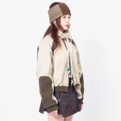 [ANDERSSON BELL] SADIE COLOUR BLOCK BOMBER JACKET _ GREEN