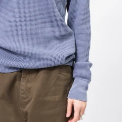 [BEAMS BOY] O.COTTON THERMAL CREW NECK LONGSLEEVE TSHIRT _ BLUE