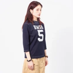 [BEAMS BOY] O.KNIT F/B3/4 _ NAVY