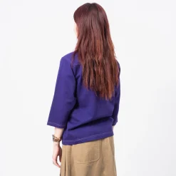 [BEAMS BOY] O.KNIT F/B3/4 _ PURPLE