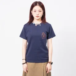 [BEAMS BOY] O.SHOP BAG LOGO POCKET TSHIRT _ NAVY