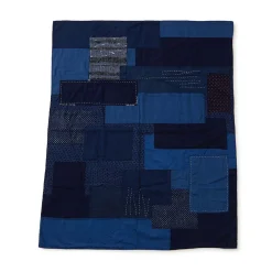 [BLUE BLUE JAPAN] WOVEN INDIGO HAND STITCHWORK TABLECLOTH _ INDIGO