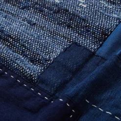[BLUE BLUE JAPAN] WOVEN INDIGO HAND STITCHWORK TABLECLOTH _ INDIGO