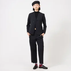 [CFCL] CF008KF104 MILAN RIB CURVED PANTS _ BLACK