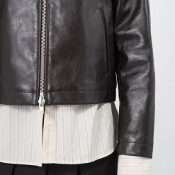 [DUNST] UNISEX CALF SKIN BLOUSON JACKET _ BROWN