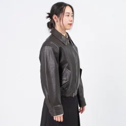 [DUNST] UNISEX LAMBSKIN LEATHER BLOUSON _ BROWN