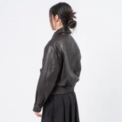 [DUNST] UNISEX LAMBSKIN LEATHER BLOUSON _ BROWN