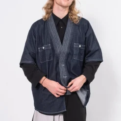 [FDMTL] SH22R DENIM HAORI S/S SHIRT RINSE _ INDIGO