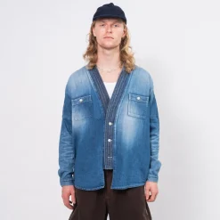[FDMTL] SH12U DENIM HAORI SHIRT 3YR WASH _ INDIGO