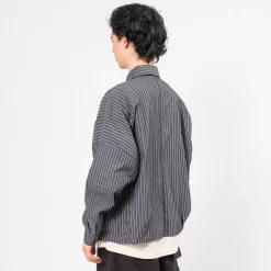 [GANDER] DEAN SHIRT _ GREY PINSTRIPE