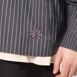 [GANDER] DEAN SHIRT _ GREY PINSTRIPE