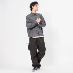 [GANDER] DEAN SHIRT _ GREY PINSTRIPE