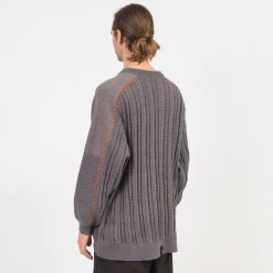 [GOOPiMADE] “8SE-03K” MONTAGE SPLICING KNIT SWEATER _ D.GREY