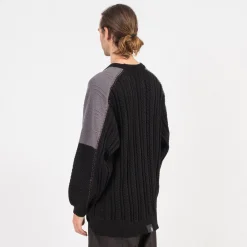 [GOOPiMADE] “8SE-03K” MONTAGE SPLICING KNIT SWEATER _ SHADOW