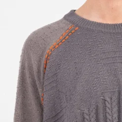 [GOOPiMADE] “8SE-03K” MONTAGE SPLICING KNIT SWEATER _ D.GREY