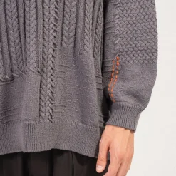 [GOOPiMADE] “8SE-03K” MONTAGE SPLICING KNIT SWEATER _ D.GREY