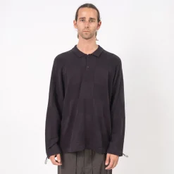 [GOOPiMADE x AES] “G.A.T-01K” CHECKERBOARD KNIT POLO SHIRT _ SHADOW