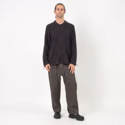 [GOOPiMADE x AES] “G.A.T-01K” CHECKERBOARD KNIT POLO SHIRT _ SHADOW