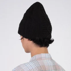 [HATCHINGROOM] JACQUARD BIG BEANIE _ BLACK