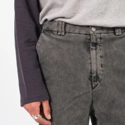 [HATCHINGROOM] REGULAR TROUSERS VELVET DENIM _ GREY