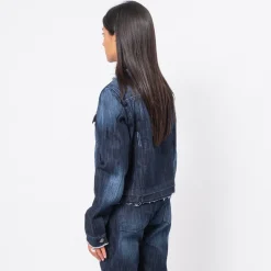 [999HUMANITY] DAMAGED FEATHER DENIM JACKET _ INDIGO ONE WASH