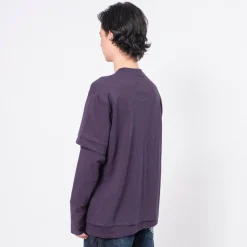 [999HUMANITY] DOUBLE LAYERED TEE _ DARK PURPLE