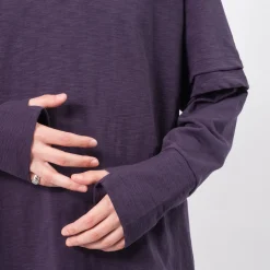 [999HUMANITY] DOUBLE LAYERED TEE _ DARK PURPLE
