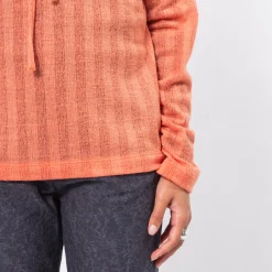 [999HUMANITY] JACQUARD STRIPE HOODIE _ ORANGE