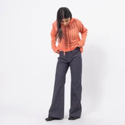 [999HUMANITY] JACQUARD STRIPE HOODIE _ ORANGE