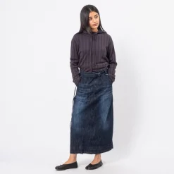 [999HUMANITY] MAXI BELTED DENIM SKIRT _ INDIGO ONE WASH