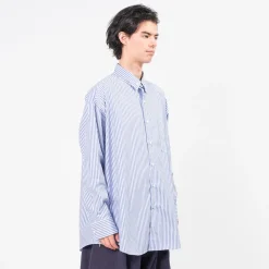[IS-NESS] NU VENTILATION LONG SLEEVE SHIRT _ BLUE WHITE STRIPE