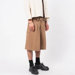 [MERELY MADE] MERELY DOBBY COTTON WIDE CROPPED PANTS _ CAPPUCCINO