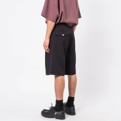 [MERELY MADE] MERELY DOBBY COTTON WIDE CROPPED PANTS _ BLACK