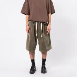 [MERELY MADE] MERELY MICRO CORDUROY SUPER COMFY SHORTS _ OLIVE KHAKI
