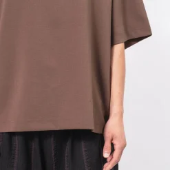 [MERELY MADE] MERELY WIDE ROUND NECKLINE T-SHIRT _ WOOD BROWN