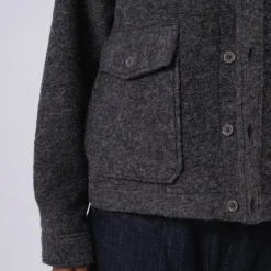 [NANAMICA] WINDSTOPPER SLIVER KNIT JACKET _ HEATHER GREY