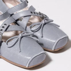 [OPEN YY] CROSS BUCKLE BALLET FLATS _ BLUE