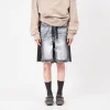 [OPEN YY] JEAN EFFECT JERSEY SHORTS _ BLACK