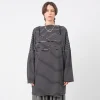 [PAM] MOON MAIDEN STRIPE DRESS _ BLACK/WHITE