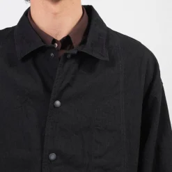 [PORTER CLASSIC] CLASSIC DENIM MIL-SHIRT JACKET _ BLACK