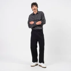 [PORTER CLASSIC] CLASSIC DENIM GENE KELLY PANTS _ BLACK
