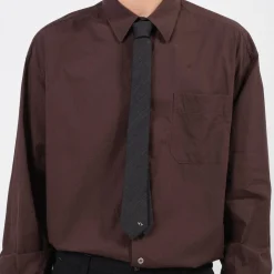 [PORTER CLASSIC] CLASSIC SILK WOOL TIE H/W HEART CUSTOM _ CHARCOAL GRE