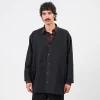 [PORTER CLASSIC] MOLESKIN NO COLLAR SHIRT JACKET _ BLACK