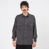 [PORTER CLASSIC] ROLL UP FLANNEL SHIRT _ CHARCOAL GREY