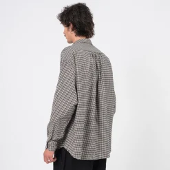 [PORTER CLASSIC] ROLL UP FLANNEL GINGHAM CHECK SHIRT _ BLACK