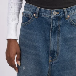 [RHODOLIRION] PS1020 90’LOOSE STRAIGHT PANTS DAMAGED DENIM _ INDIGO