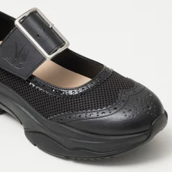 [RHODOLIRION] PS1131 WING TIP SNEAKERS _ BLACK