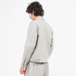[SAGE NATION] DENIM JIJI JACKET _ GREY HERRINGBONE